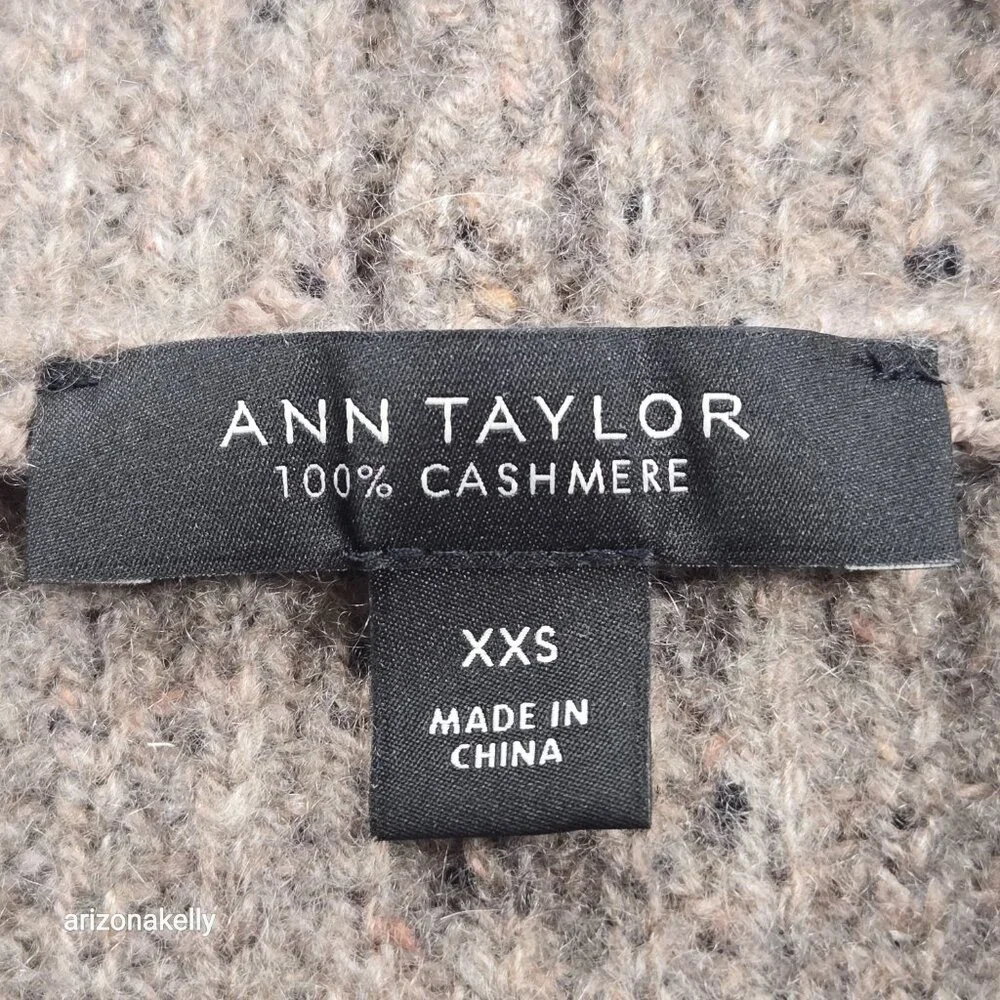 NWOT Ann Taylor Flecked Cashmere Ribbed Hoodie Thick - Picture 4 of 14